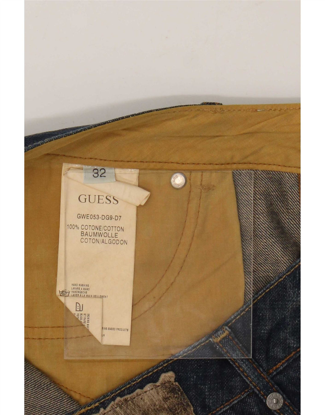 Guess Mini-Jeansrock für Damen, W32, groß, marineblau, Baumwolle