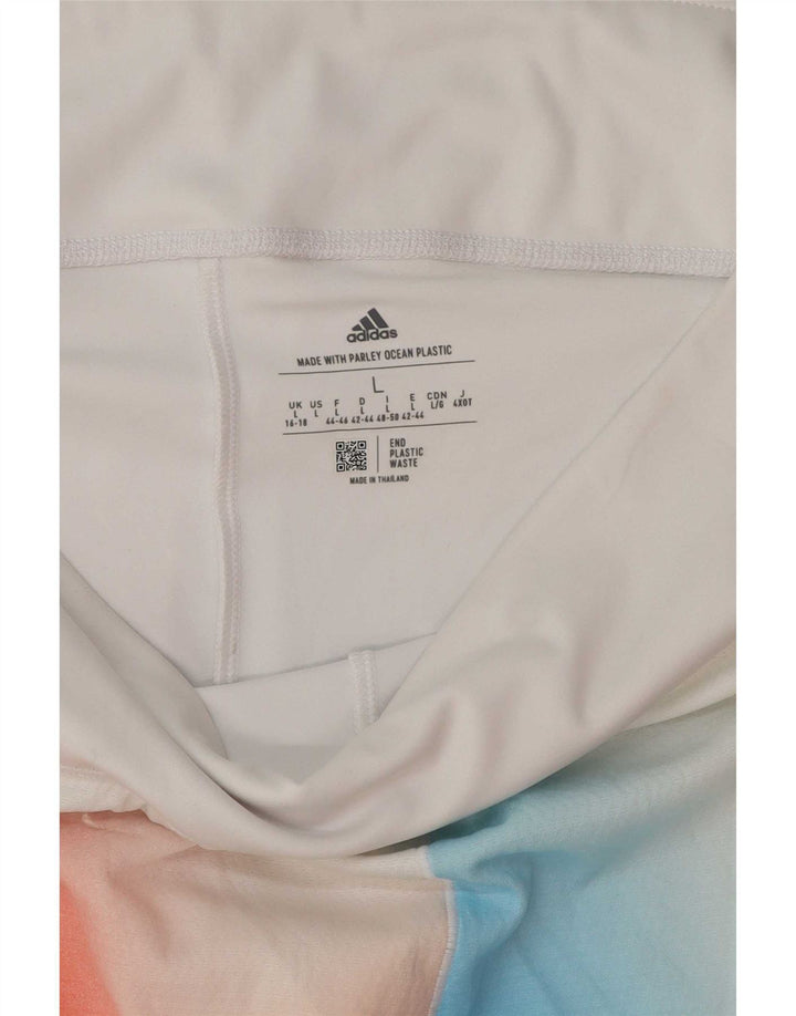 Adidas Damen Aeroready Skort UK 16/18 Large Weiß Colourblock Polyester