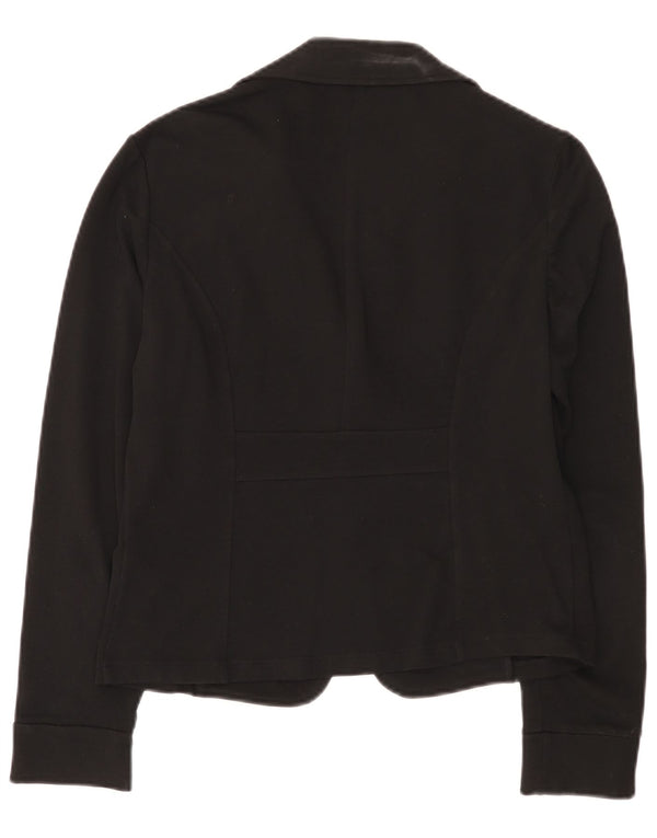 Liu Jo Damen 1-Knopf-Blazerjacke UK 18 XL Schwarz Baumwolle