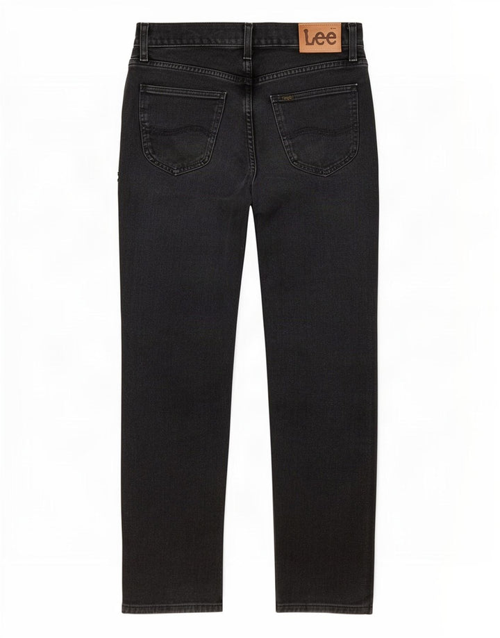 Lee Damen Straight Jeans W29 L34 Schwarze Baumwolle