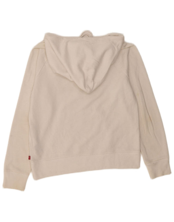 Levi's Damen-Kapuzenpullover mit Grafik, übergroß, UK 10, Größe S, weiße Baumwolle