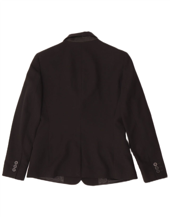 Topshop Damen 1-Knopf-Blazerjacke UK 6 XS Schwarz Polyester