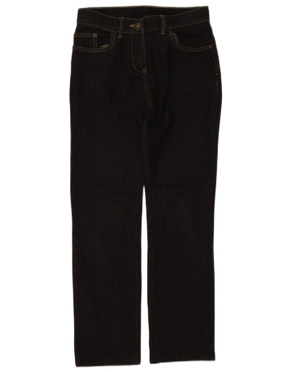 Marks & Spencer Damen Straight Jeans UK 8 Small W26 L27 Schwarze Baumwolle