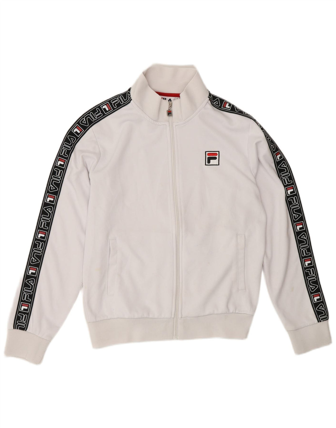 FILA Damen-Trainingsanzugoberteil mit Grafik, UK 16, Größe L, Weiß, Farbblock