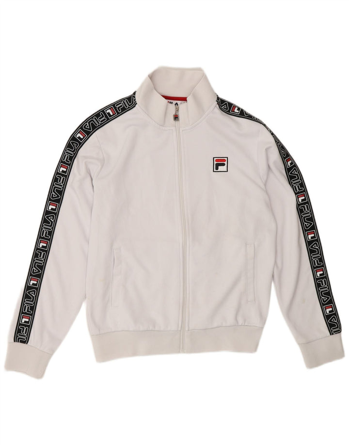 FILA Damen-Trainingsanzugoberteil mit Grafik, UK 16, Größe L, Weiß, Farbblock