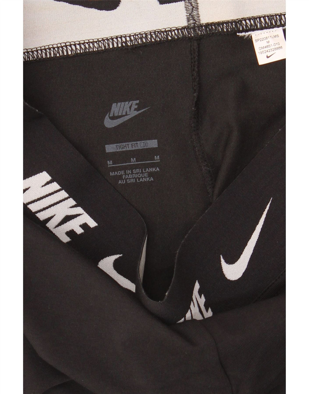 NIKE Womens Tight Fit Graphic Leggings UK 12 Medium  Black