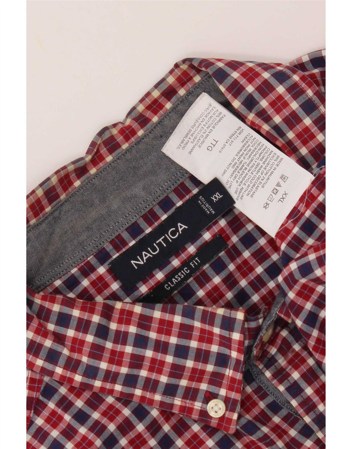 Nautica Herren-Hemd mit klassischer Passform, 2XL, rot kariert, Baumwolle