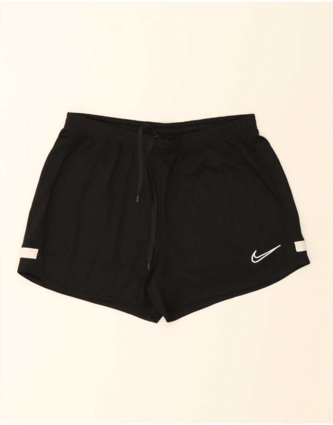 NIKE Womens Dri Fit Graphic Sport Shorts UK 14 Large  Black Polyester Vintage Nike and Second-Hand Nike from Messina Hembry 