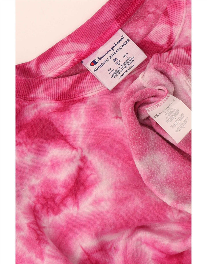 Champion Damen-Sweatshirt in Übergröße, Gr. 14, Mittelrosa, Batikfärbung