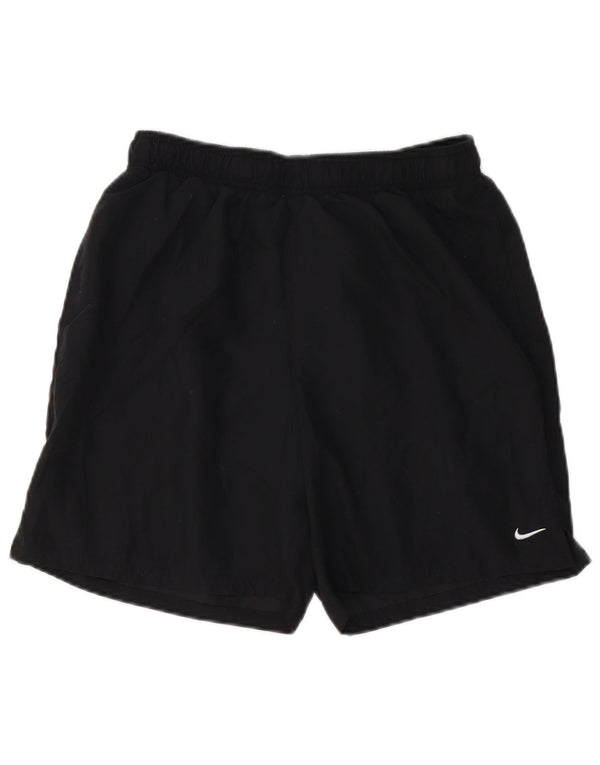 NIKE Damen-Sportshorts UK 12 Mittelschwarzes Polyester