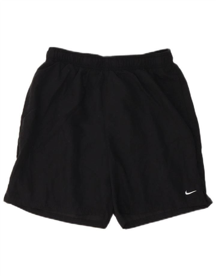 NIKE Damen-Sportshorts UK 12 Mittelschwarzes Polyester