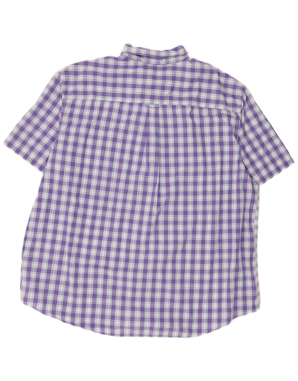 Chaps Herren Big & Tall Kurzarmhemd 3XL Lila kariert Baumwolle