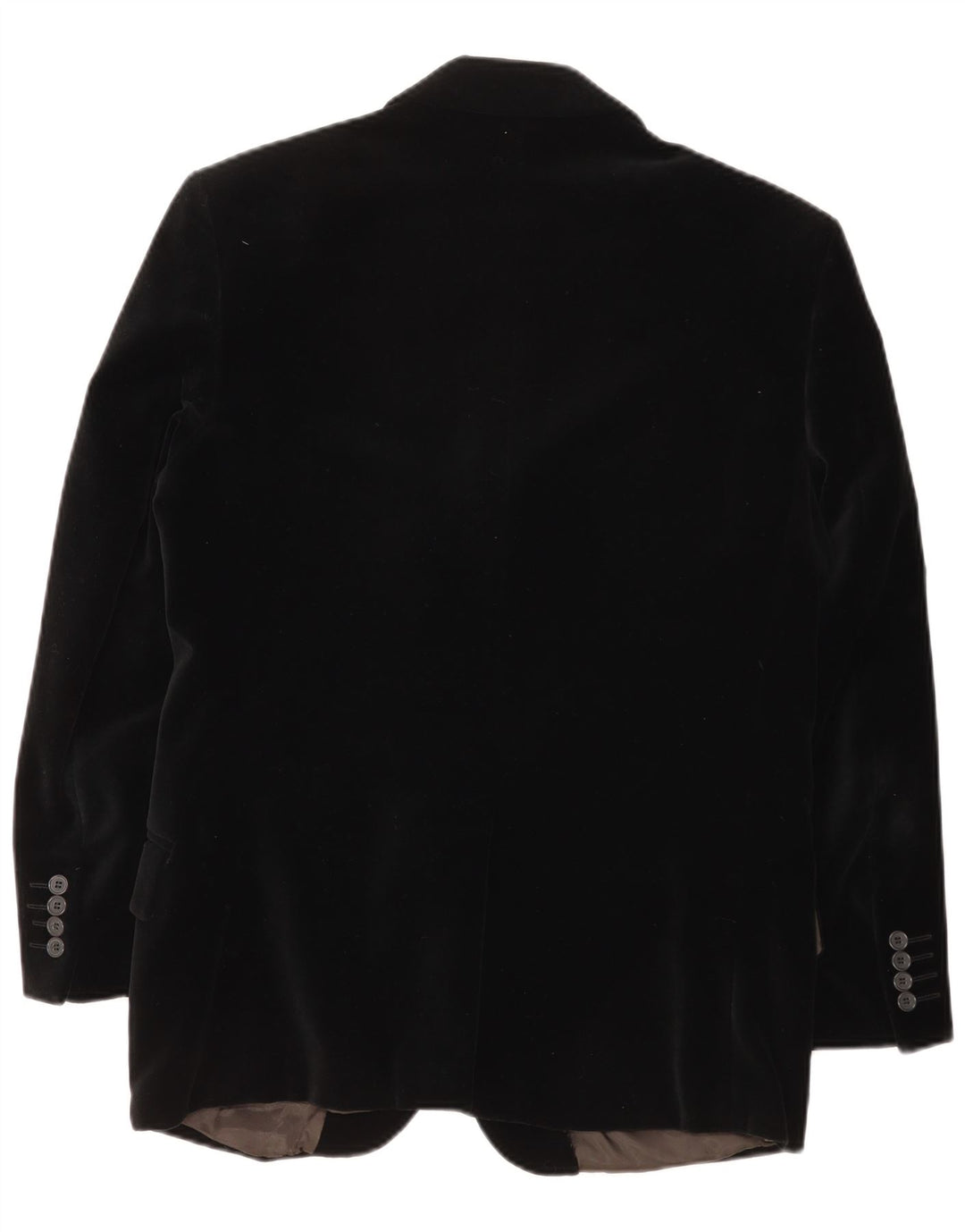 Vintage Herren 3-Knopf-Samt-Blazerjacke UK 38 Mittelschwarz