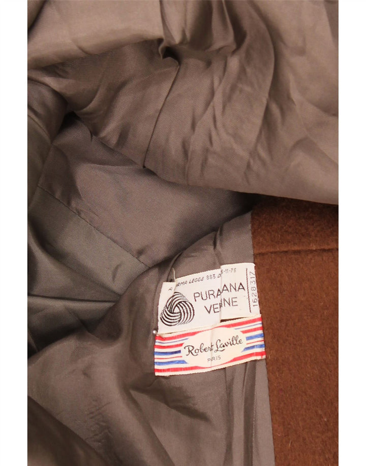 Vintage Damen Mantel UK 14 Mittelbraune Schurwolle