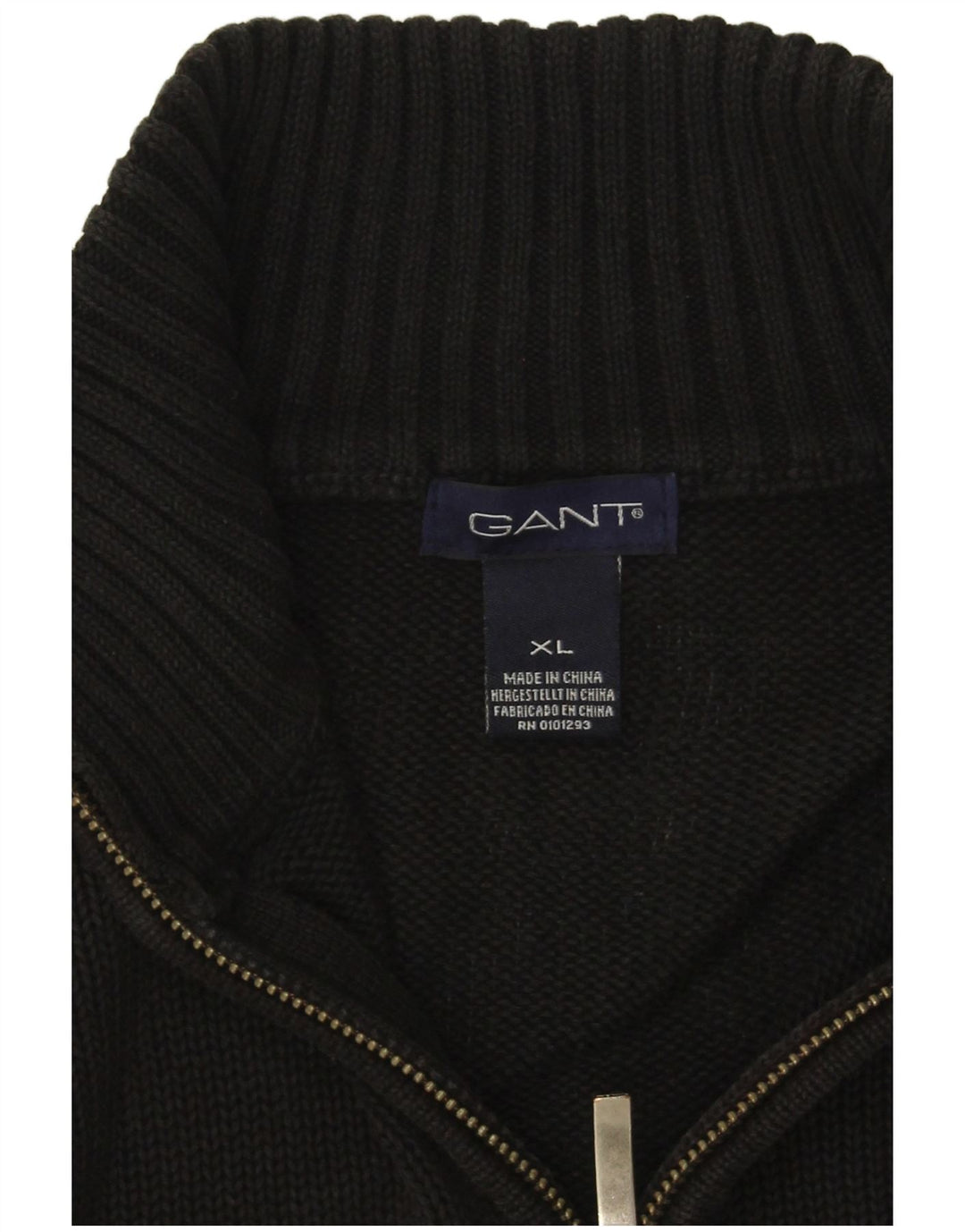 Gant Herren Strickjacke XL Schwarz Leinen