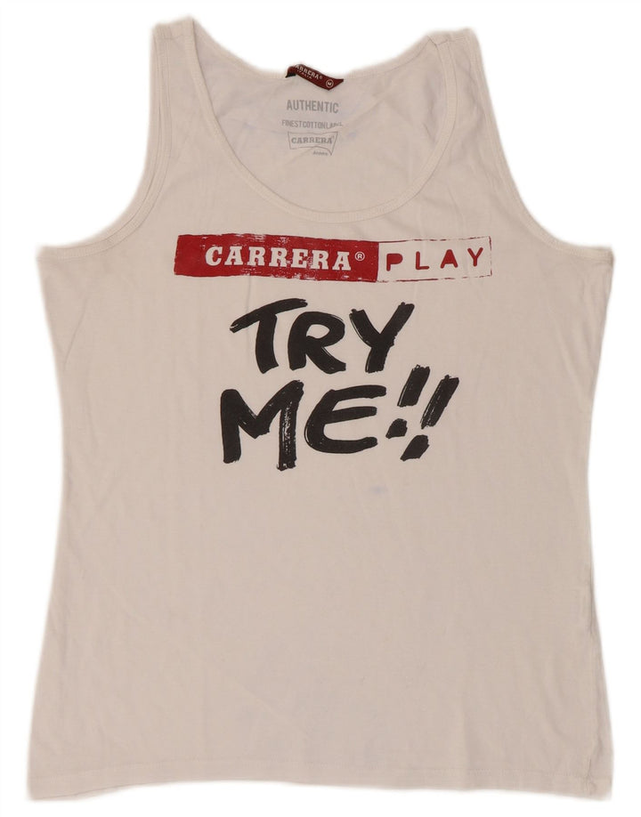 CARRERA Damen Grafik-Trägershirt UK 12 Mittelweiß