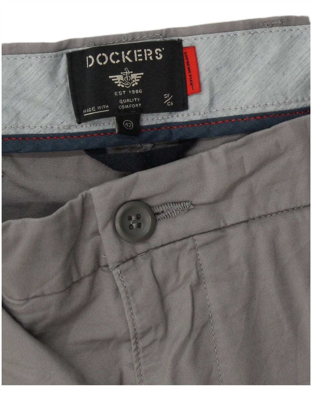DOCKERS Herren Chino-Shorts W42 2XL Graue Baumwolle