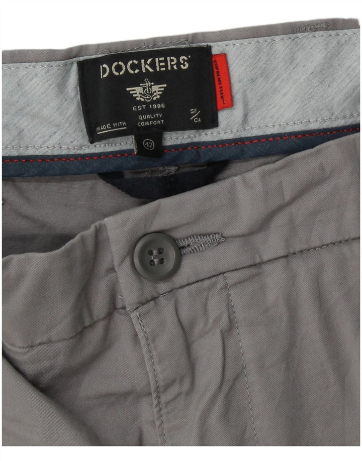 DOCKERS Herren Chino-Shorts W42 2XL Graue Baumwolle