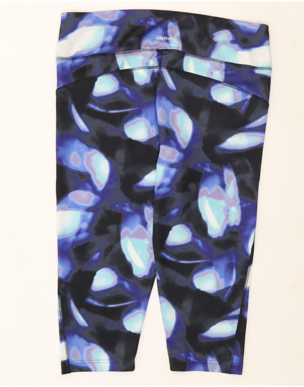 Adidas Damen Aeroready Abstract Pattern Leggings UK 24/26 2XL Marineblau