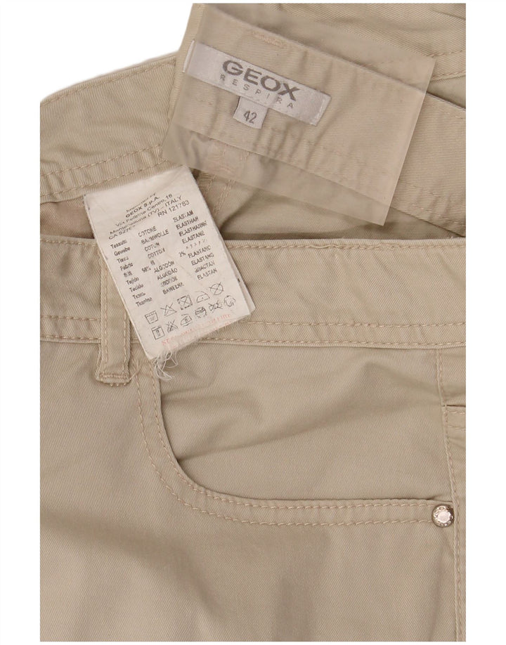 Geox Damen Respira Straight Casual Hose IT 42 Medium W30 L30 Beige