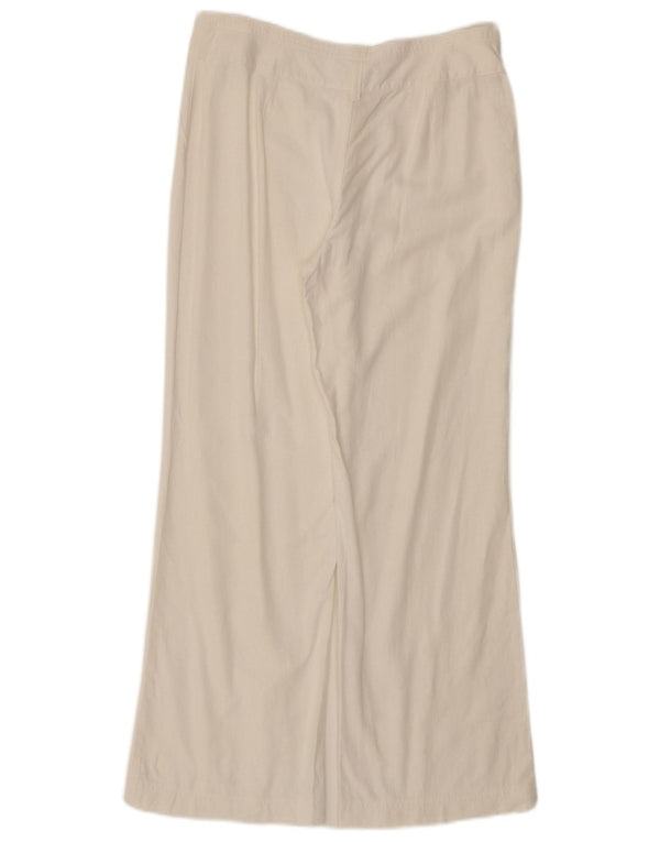 Marks & Spencer Womens Wide Leg Casual Trousers UK 12 Medium W30 L27 White