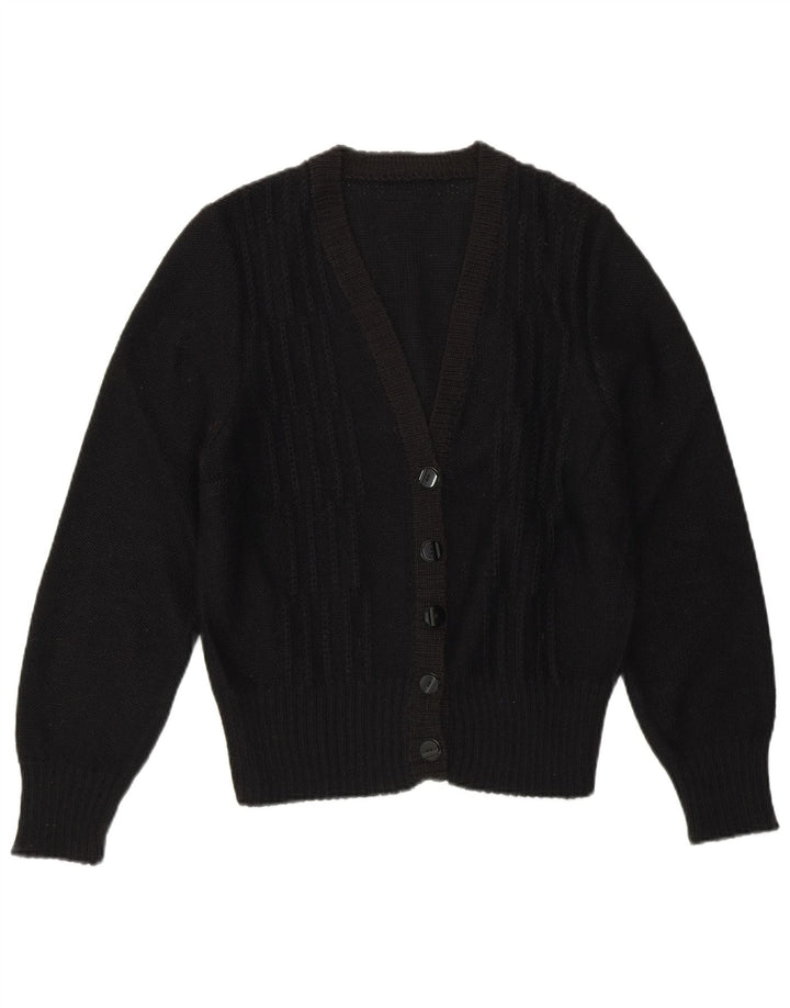 Vintage Damen Cardigan Pullover UK 10 Small Schwarz