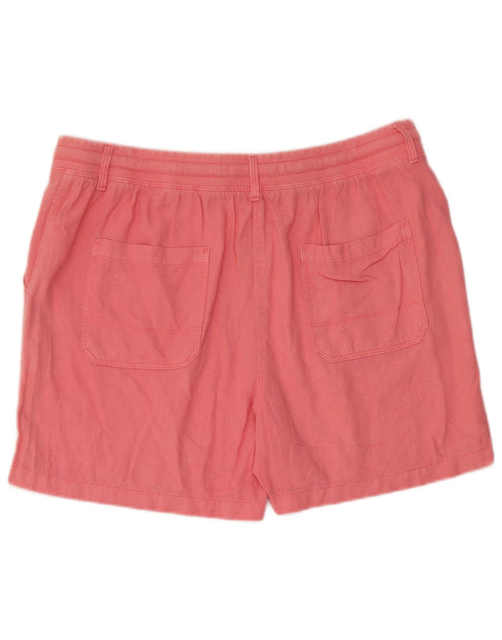 Marks & Spencer Damen Shorts UK 14 Large W34 Rosa Leinen