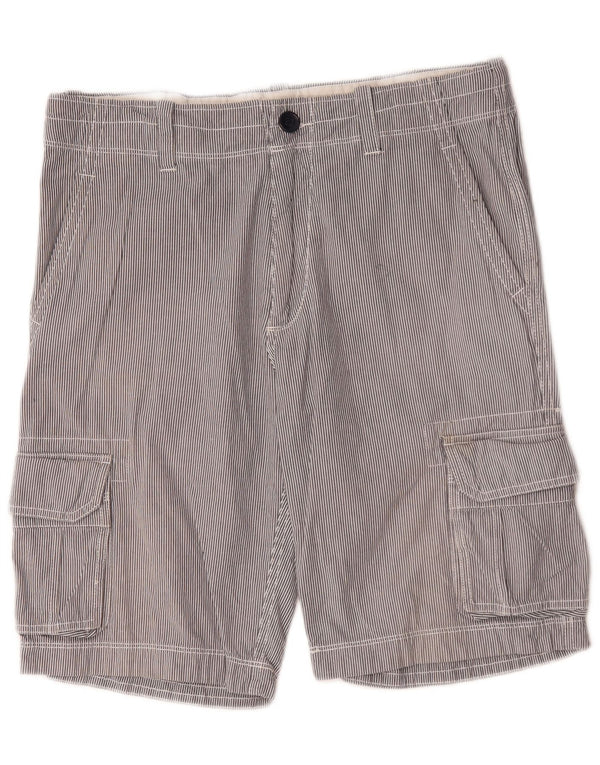 Crew Clothing Herren-Cargo-Shorts, Größe S, Größe W29, graue Nadelstreifen-Baumwolle