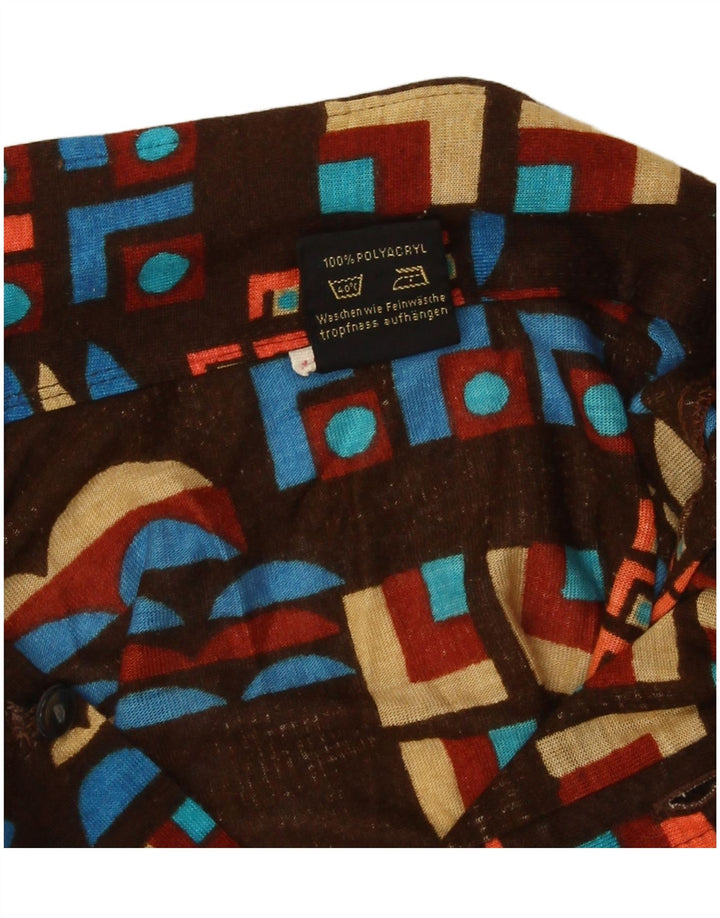Vintage-Hemd für Jungen, 11–12 Jahre, braun, geometrisch, Polyacryl