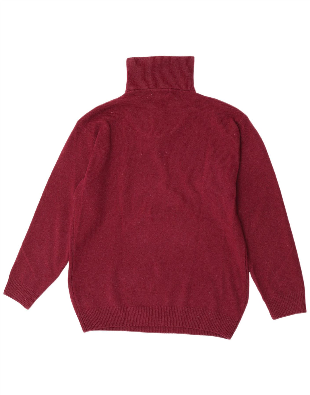 Tardini Herren-Pullover mit Reißverschluss am Hals, große burgunderrote Wolle