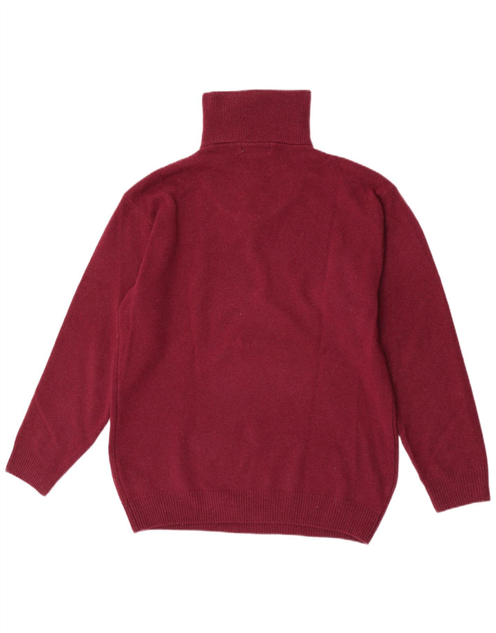 Tardini Herren-Pullover mit Reißverschluss am Hals, große burgunderrote Wolle