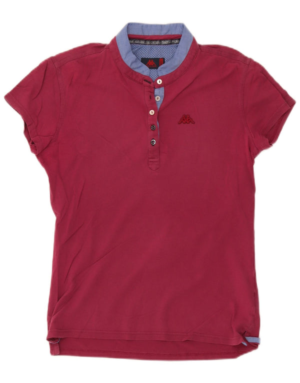 Kappa Damen Poloshirt UK 14 Large Burgund Baumwolle