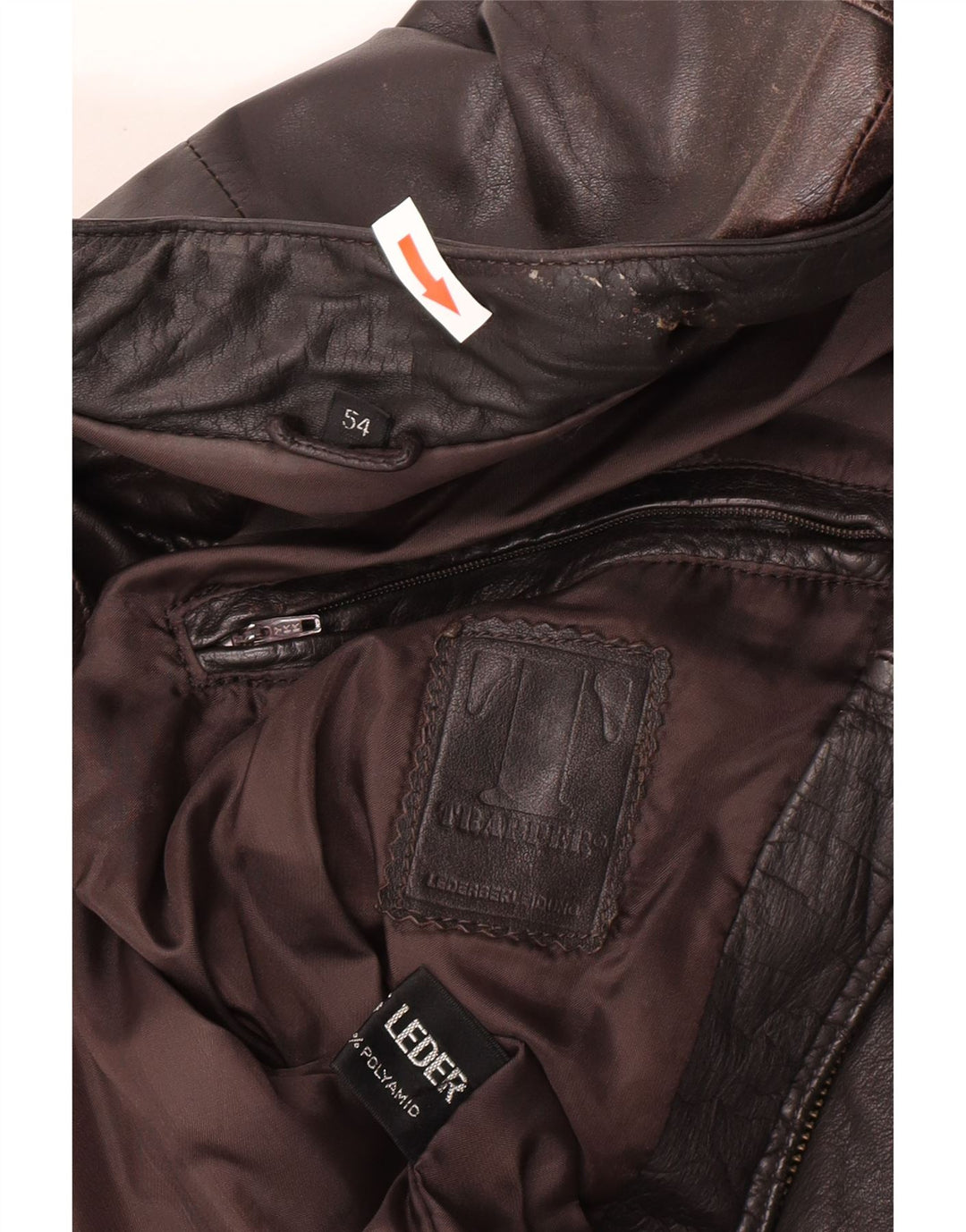 Trapper Herren Lederjacke IT 54 2XL Braunes Leder
