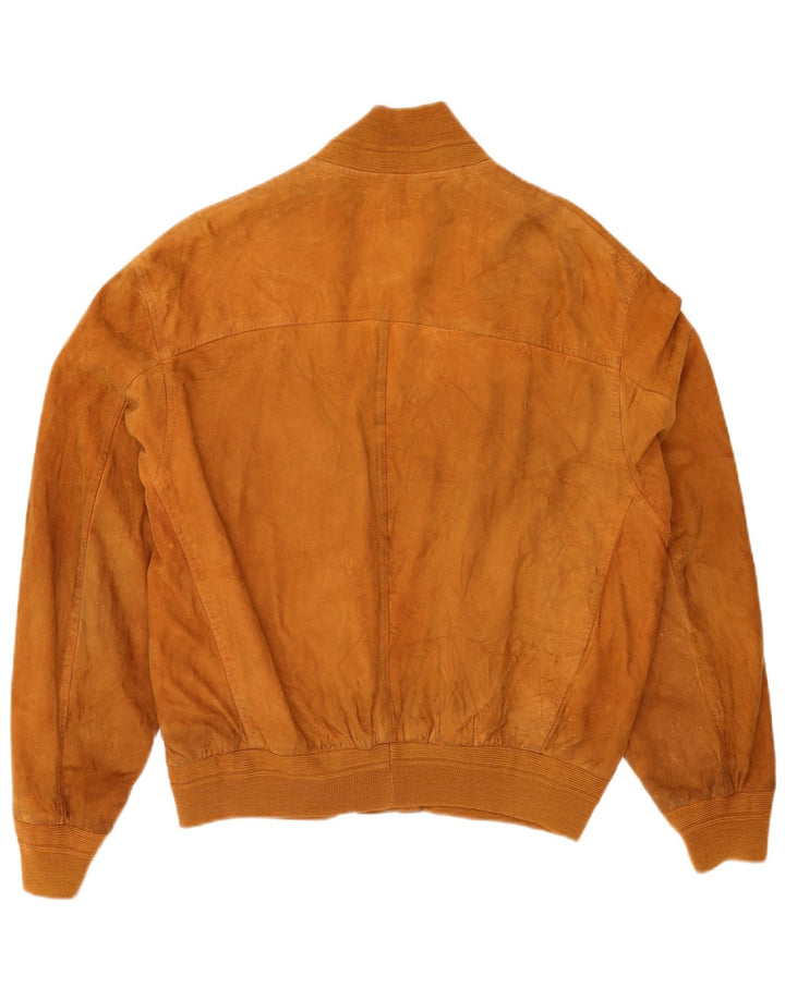 Vintage Herren Wildleder Bomberjacke IT 52 XL Braunes Leder