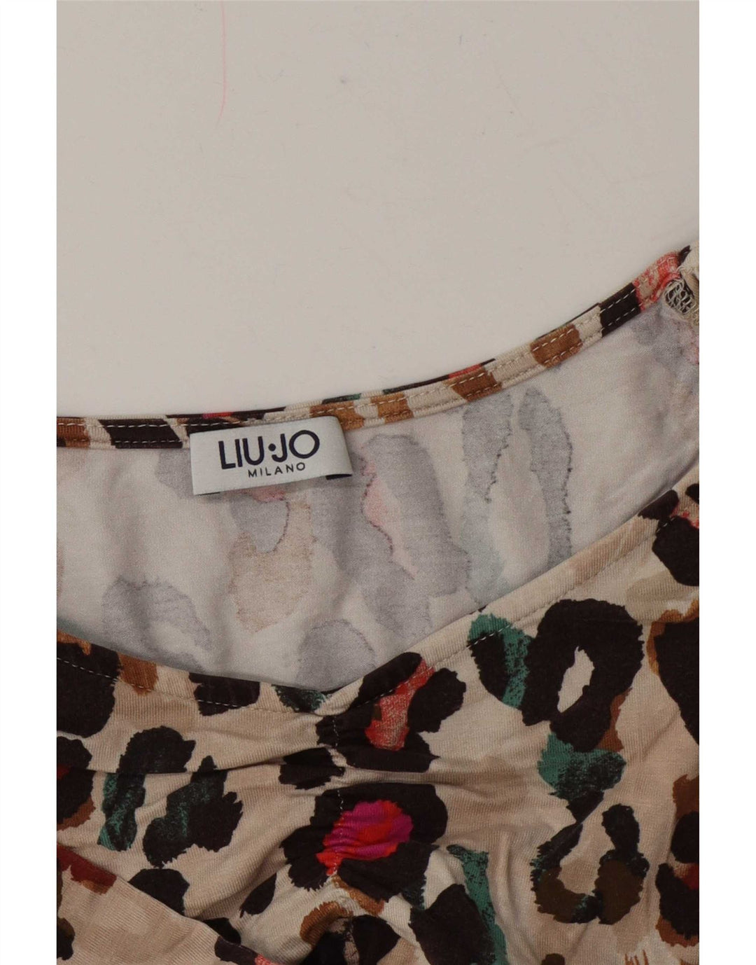 Liu Jo Damen Blusenoberteil UK 12 Mittelbeige mit Tiermuster