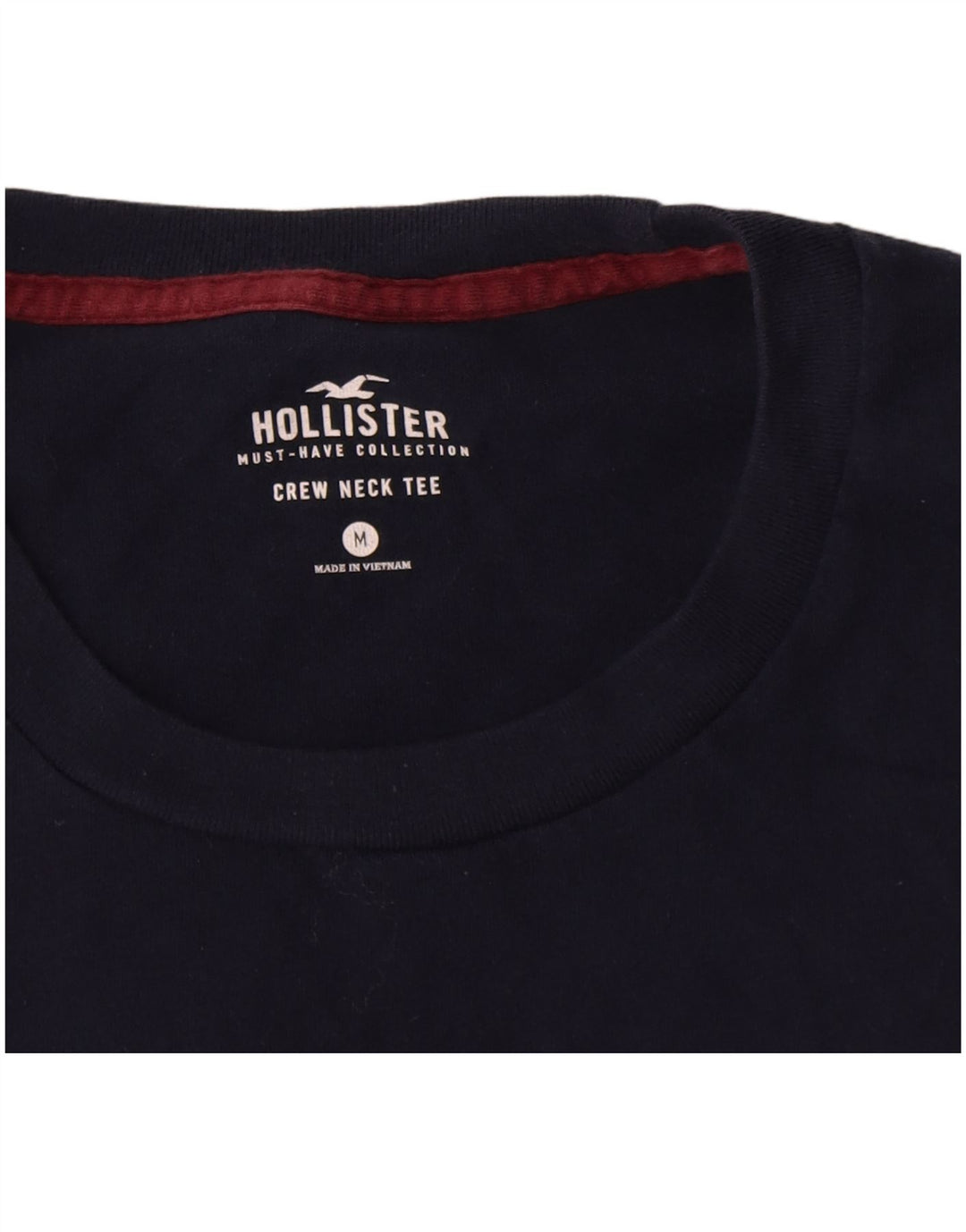 Hollister Herren-T-Shirt-Oberteil aus Baumwolle in mittlerem Marineblau