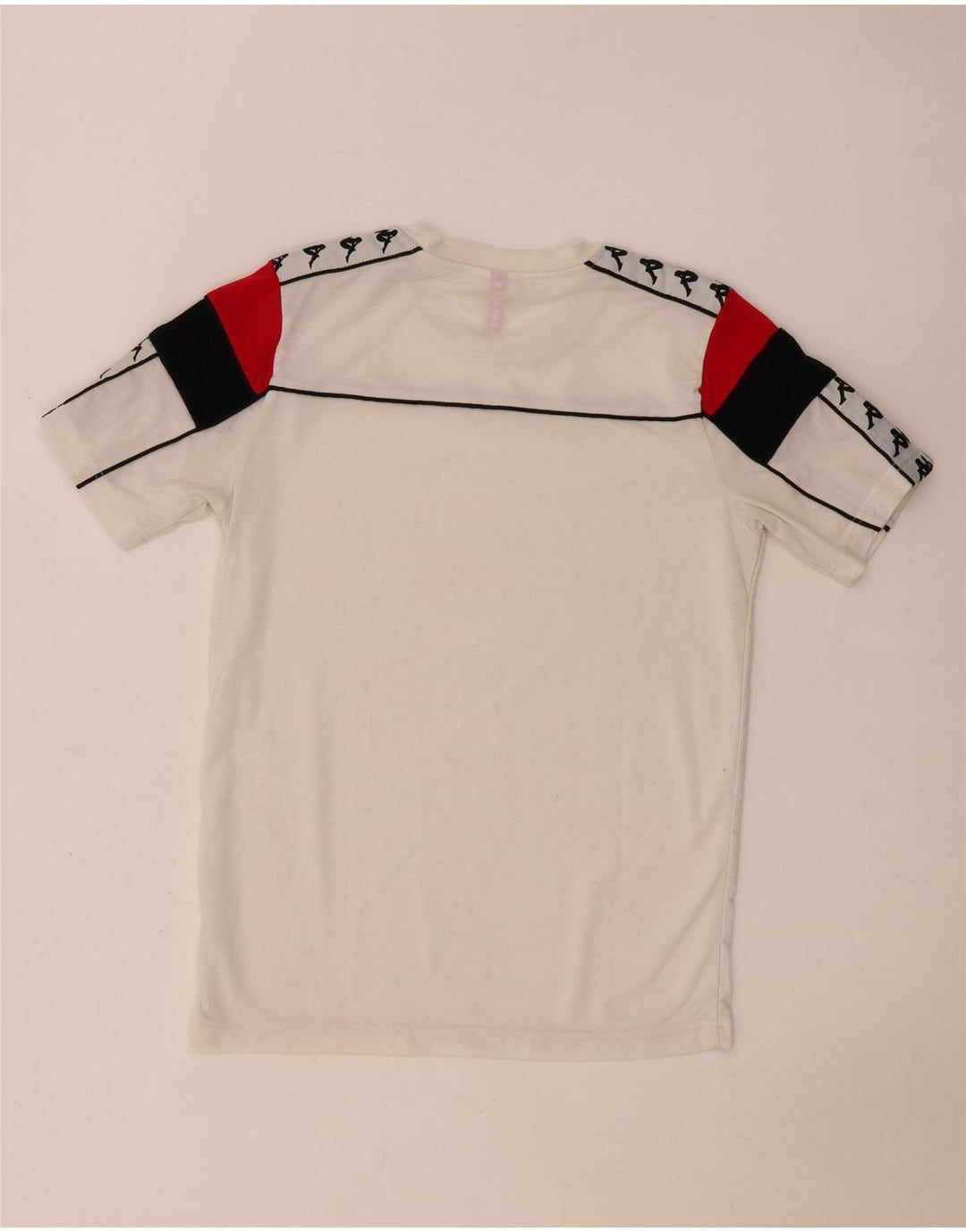 Kappa Herren Grafik-T-Shirt-Oberteil Mittelweiß Farbblock