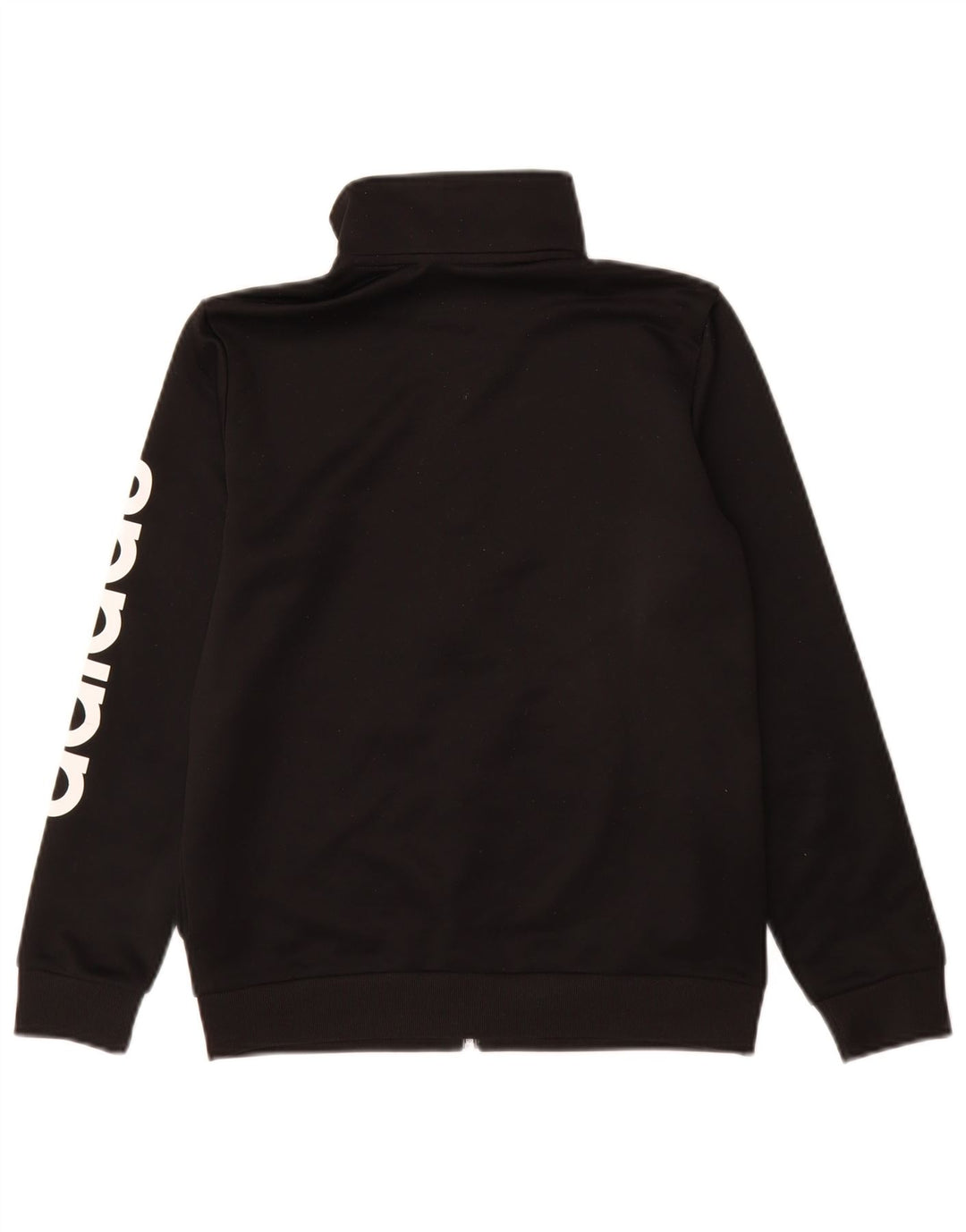 Adidas Mädchen-Trainingsanzugoberteil mit Grafik, 11–12 Jahre, schwarzes Polyester