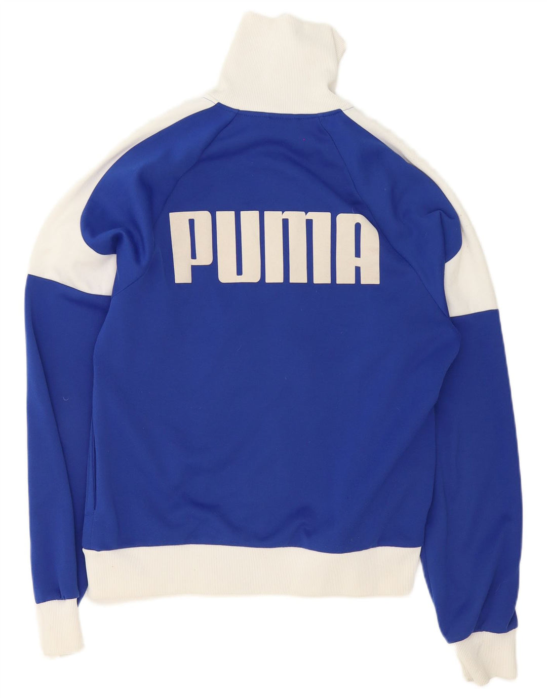 Puma Herren-Trainingsanzugoberteil mit Grafik, Mittelblaues Farbblock-Polyester