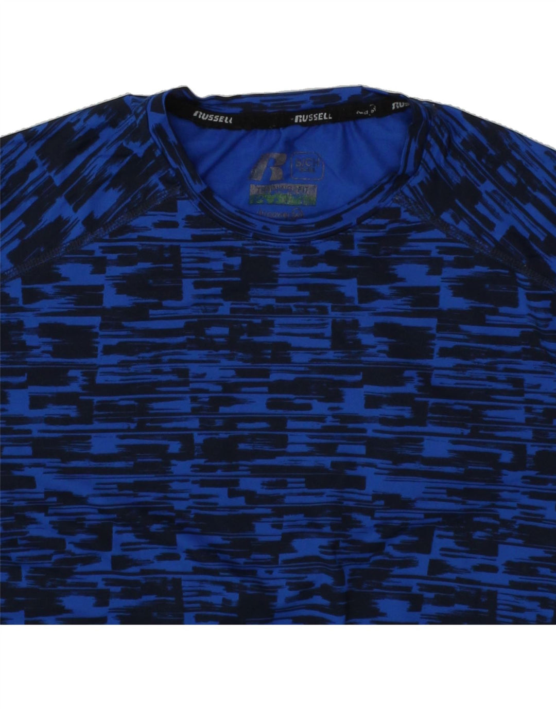 RUSSELL ATHLETIC Mens T-Shirt Top UK 34/36 Small Blue Flecked Polyester Vintage Russell Athletic and Second-Hand Russell Athletic from Messina Hembry 
