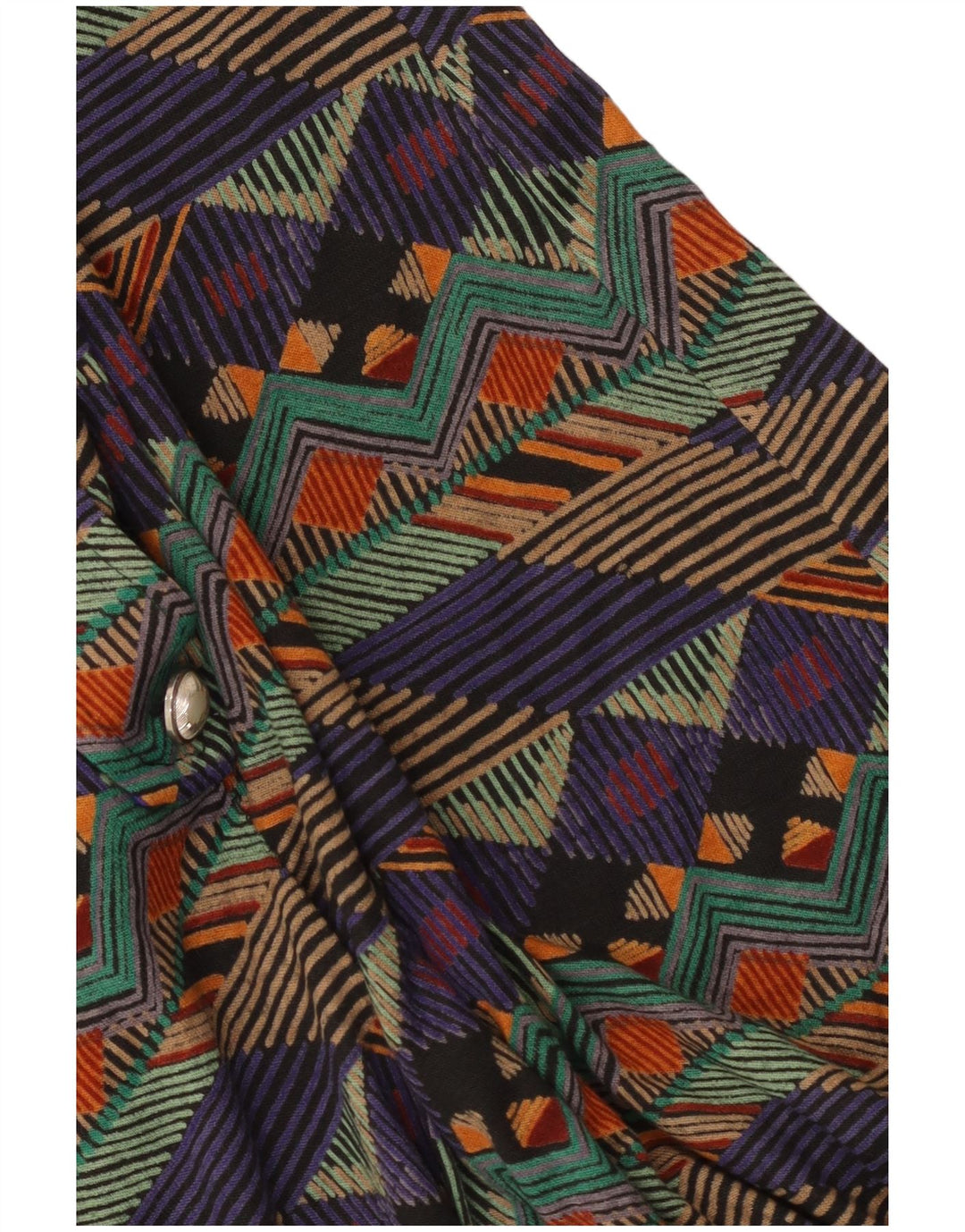 Vintage Damen A-Linie Kleid UK 14 Medium Mehrfarbig Geometrisch