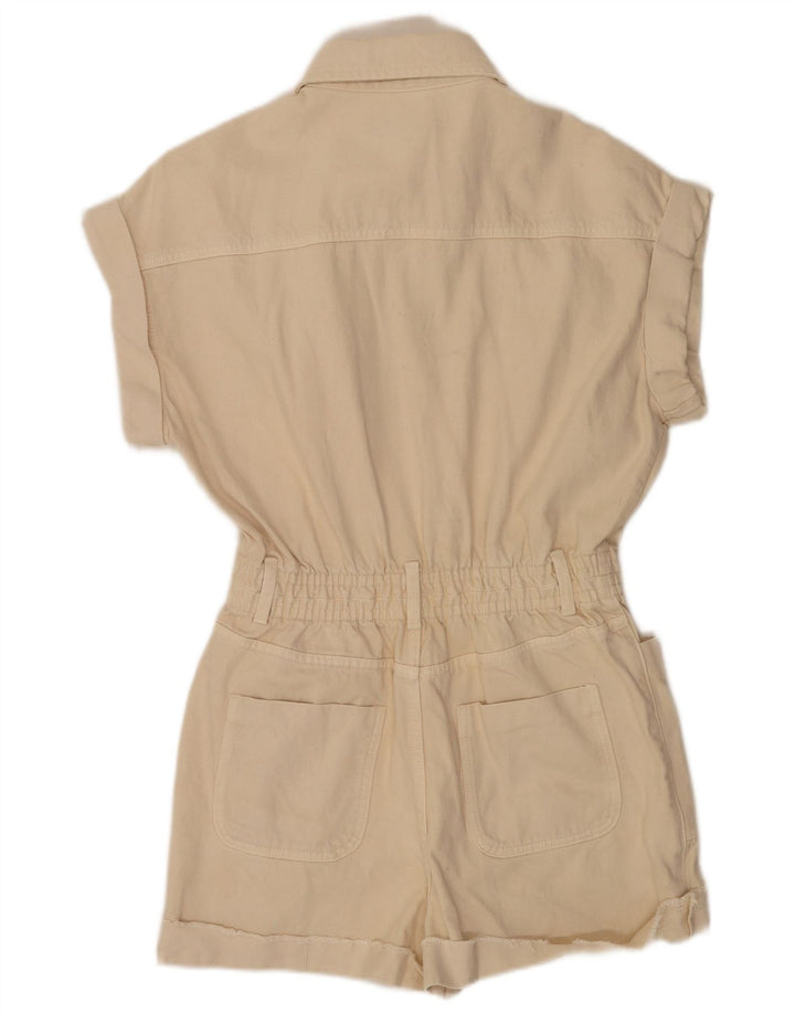 Zara Damen Jeans-Playsuit UK 14 Medium Beige