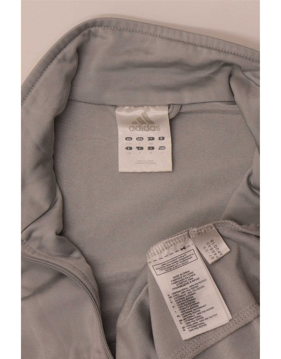 Adidas Herren-Trainingsanzug-Oberteiljacke UK 36/38 Small Graues Colourblock-Polyester
