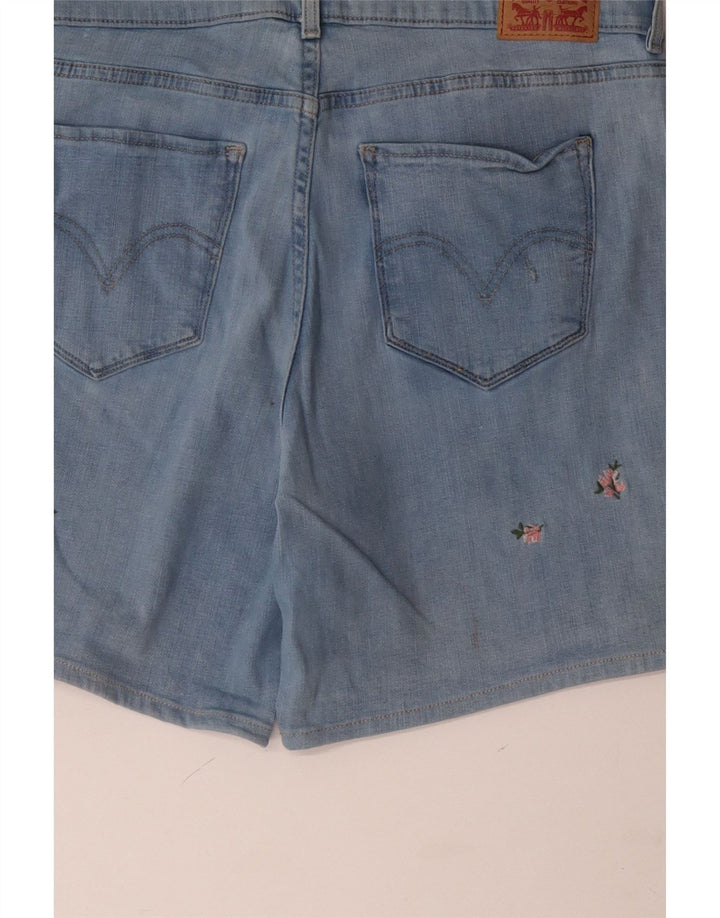 LEVI'S Damen-Jeansshorts, klassisch, Größe W32, groß, Baumwolle mit blauem Blumenmuster