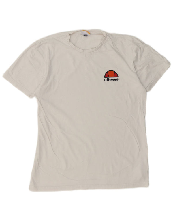 Ellesse Herren T-Shirt Top Small aus weißer Baumwolle