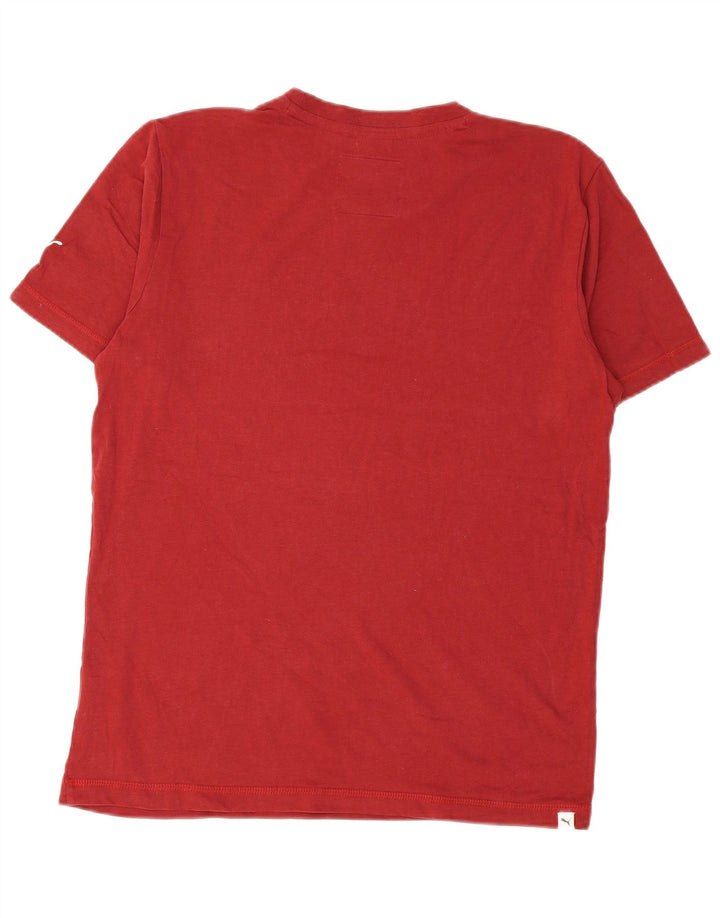 PUMA Herren Grafik-T-Shirt-Oberteil aus mittelroter Baumwolle