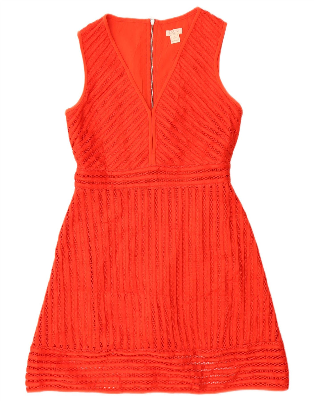 J. Crew Damen Ärmelloses A-Linien-Kleid US 2 XS Rotes Polyester