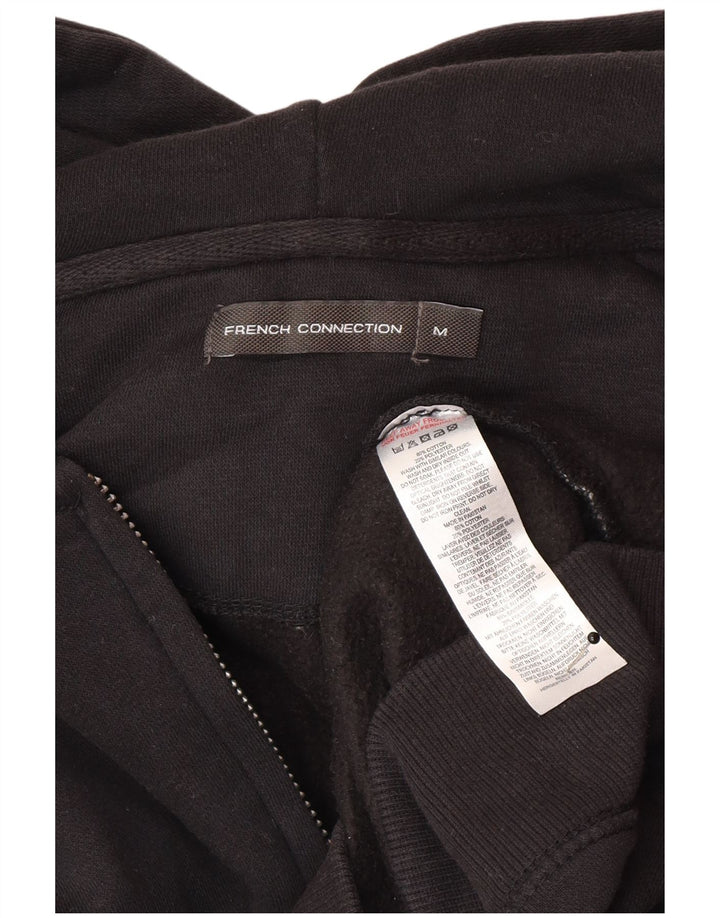 French Connection Herren-Kapuzenpullover mit Reißverschluss, Mittelschwarz, Baumwolle