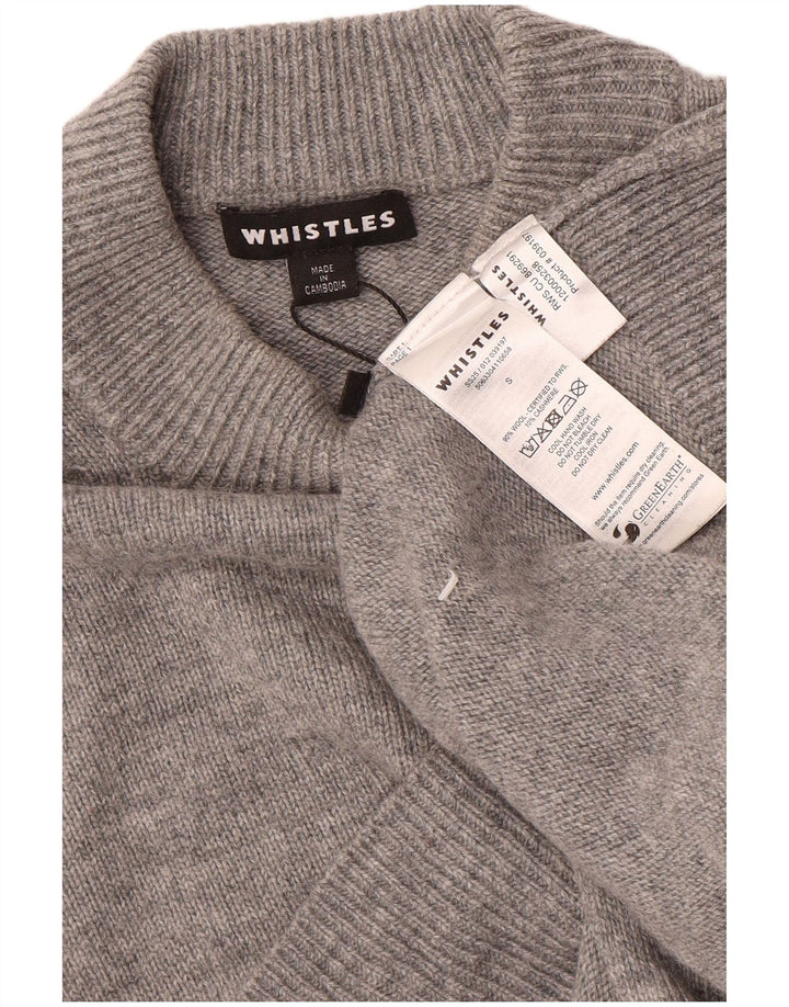 Whistles Damen-Pullover, übergroß, Rollkragenpullover, Gr. 10, Größe S, graue Wolle