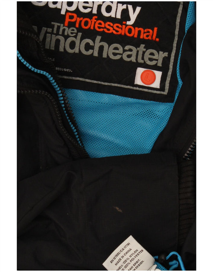 Superdry Damen The Windcheater Windjacke UK 16 Large Schwarz Nylon